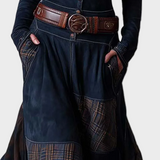 Abito Maxi in Camoscio Blu Navy con Cintura - Elena di Amora Moda, foto 8