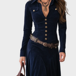 Abito Maxi in Camoscio con Cintura - Iolanda di Amora Moda, foto 2