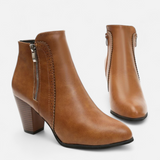 Elowen | Stivaletti Retro con Tacco e Zip Laterale