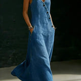 Abito Lungo in Denim con Bottoni - Vera di Amora Moda, foto 5