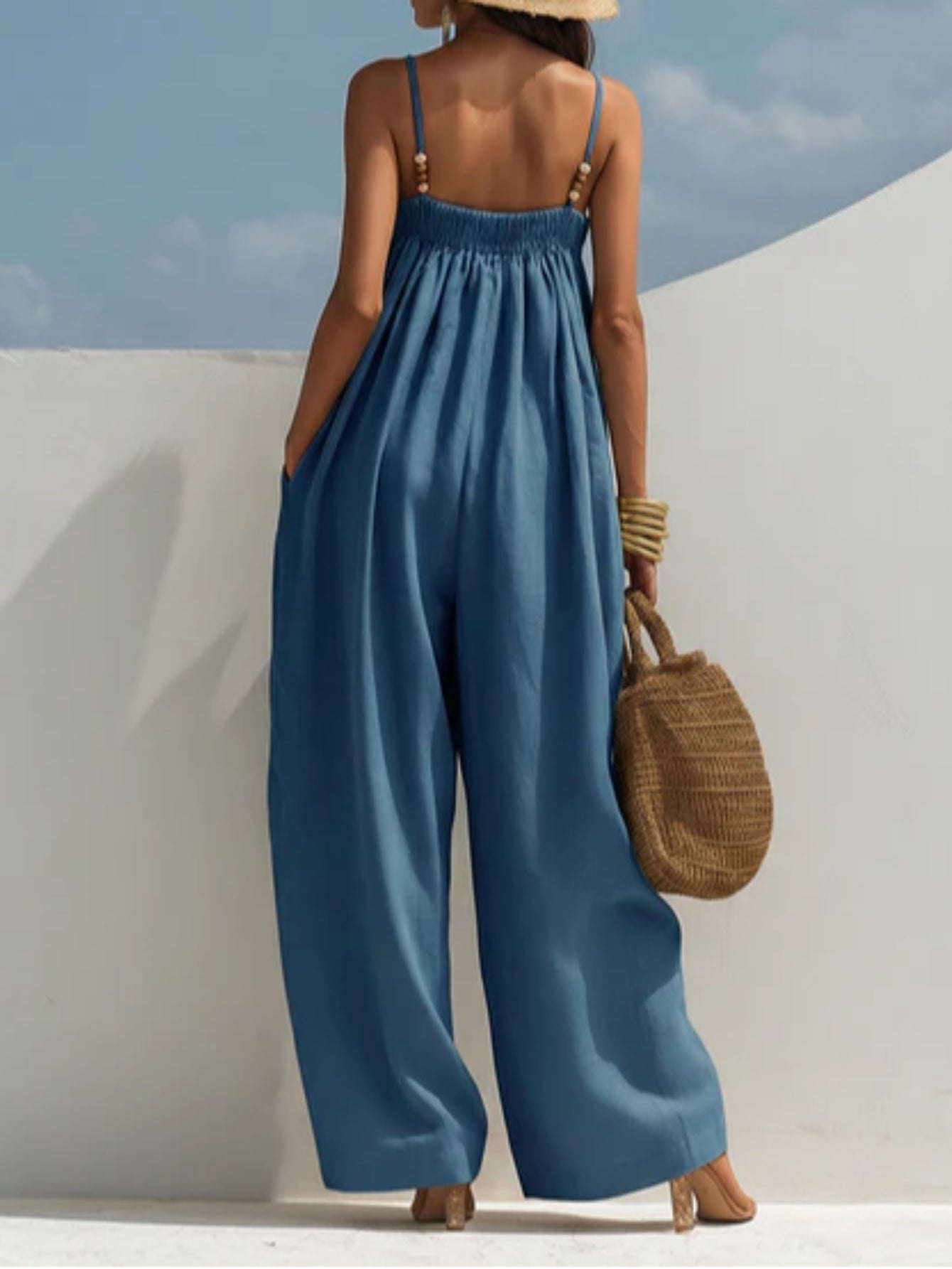 Tuta in Denim a Gamba Larga - Monica di Amora Moda, foto 4