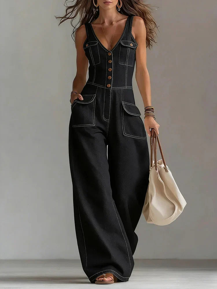 Tuta in Denim dalla Linea Morbida - Serena di Amora Moda, foto 3