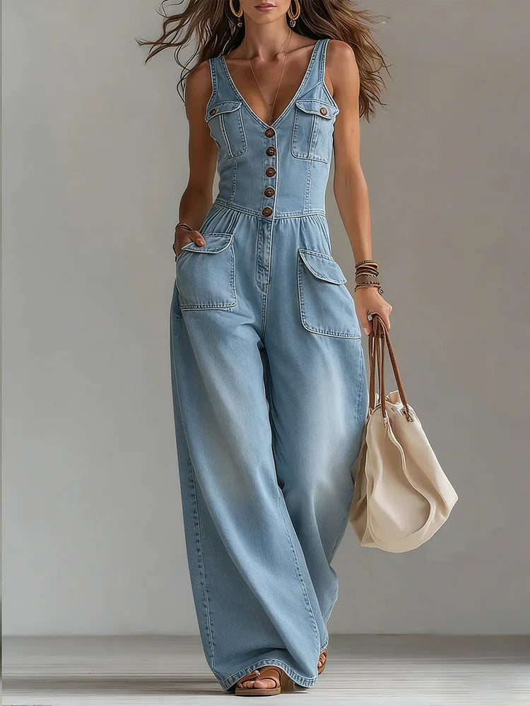 Tuta in Denim dalla Linea Morbida - Serena di Amora Moda, foto 2
