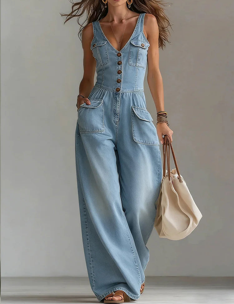 Tuta in Denim dalla Linea Morbida - Serena di Amora Moda, foto 2