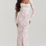 Celeste | Abito Maxi in Pizzo