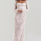 Celeste | Abito Maxi in Pizzo