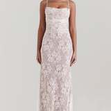 Celeste | Abito Maxi in Pizzo