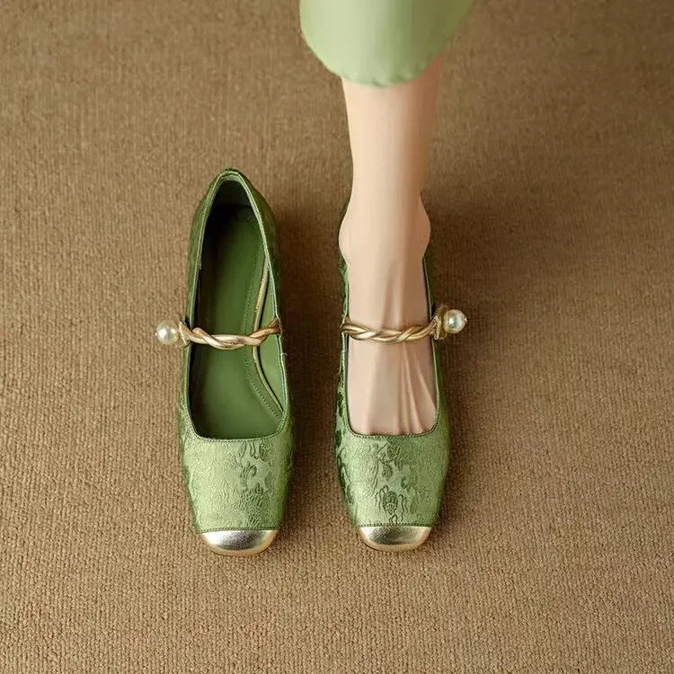 Scarpe Classiche con Cinturini dal Look Elegante in verde - Sara di Amora Moda, foto 2