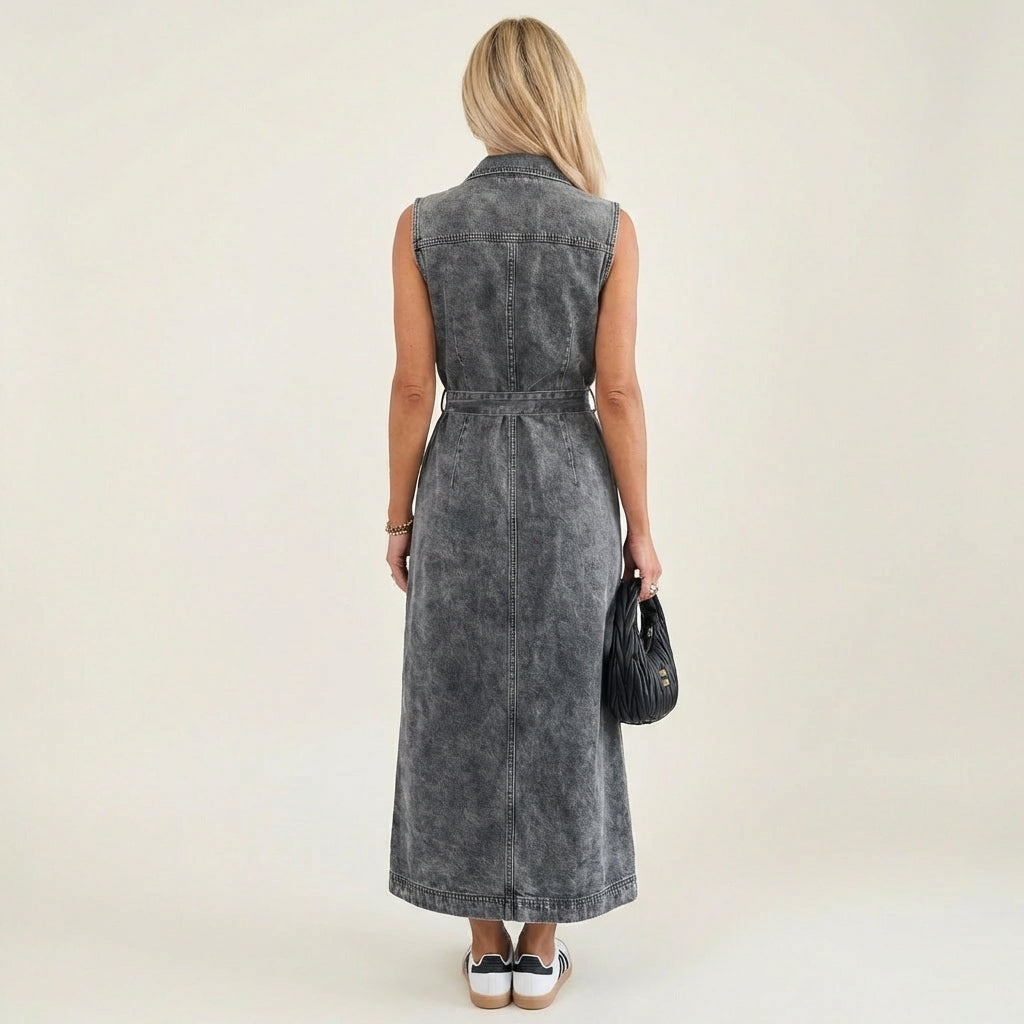 Abito Maxi in Denim - Giorgia di Amora Moda, foto 5