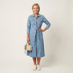 Abito Maxi in Denim a Maniche Lunghe - Mariella di Amora Moda