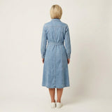 Abito Maxi in Denim a Maniche Lunghe - Mariella di Amora Moda, foto 2