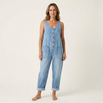 Salopette con Bretelle e Bottoni in blu chiaro - Lorena di Amora Moda, foto 7