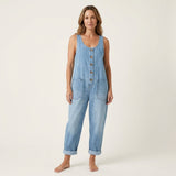Salopette con Bretelle e Bottoni in blu chiaro - Lorena di Amora Moda, foto 7
