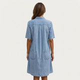 Abito Chemisier in Denim Slavato - Irene di Amora Moda, foto 2