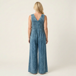Tuta in Denim Plissettata a Gamba Larga - Gemma di Amora Moda, foto 4