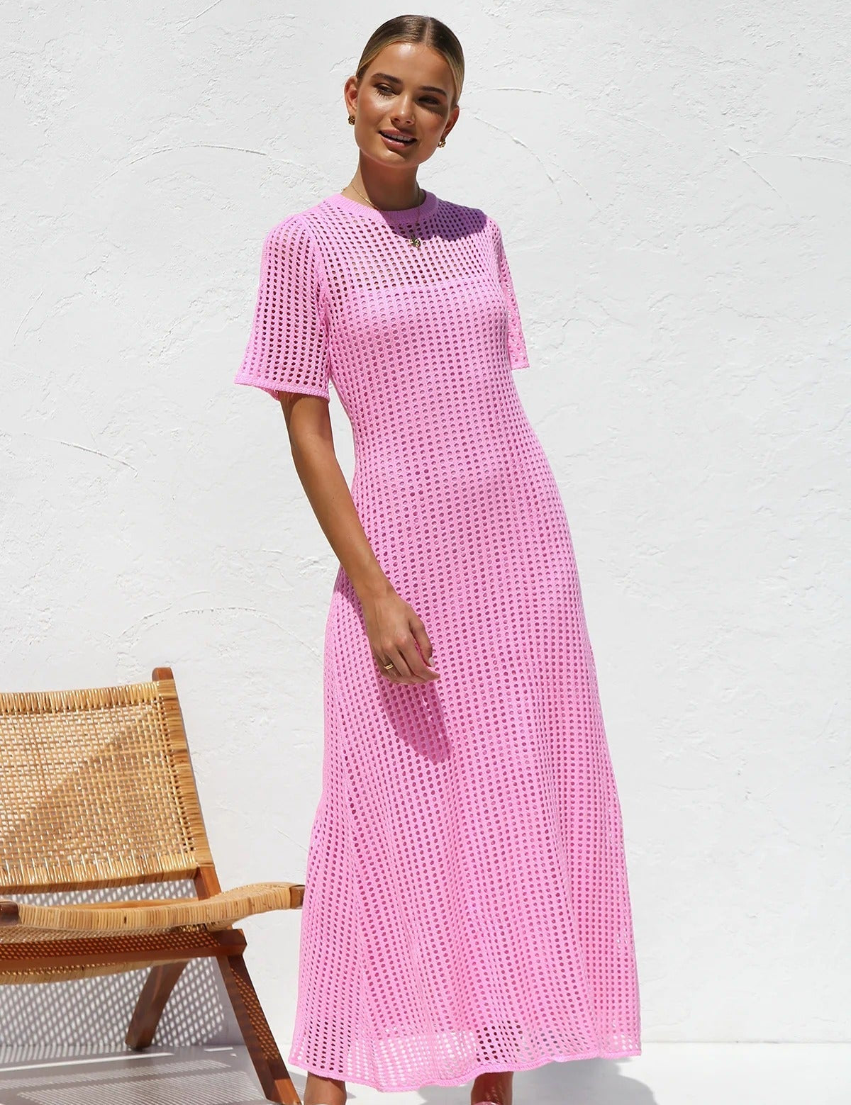 Maxi Abito Naturale in rosa - Benedetta di Amora Moda, foto 24