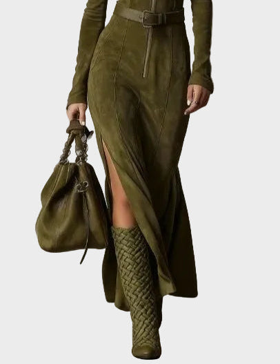 Abito Maxi Vintage con Zip e Cintura - Renata di Amora Moda