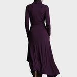 Abito Maxi Asimmetrico in Maglia con Collo Alto - Teresa di Amora Moda, foto 9