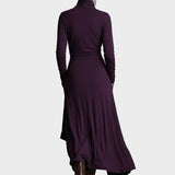 Abito Maxi Asimmetrico in Maglia con Collo Alto - Teresa di Amora Moda, foto 9