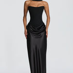 Maxi Abito Nero con Bustino - Lavinia di Amora Moda