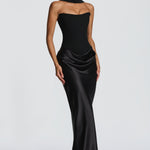 Maxi Abito Nero con Bustino - Lavinia di Amora Moda, foto 3