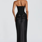 Maxi Abito Nero con Bustino - Lavinia di Amora Moda, foto 2
