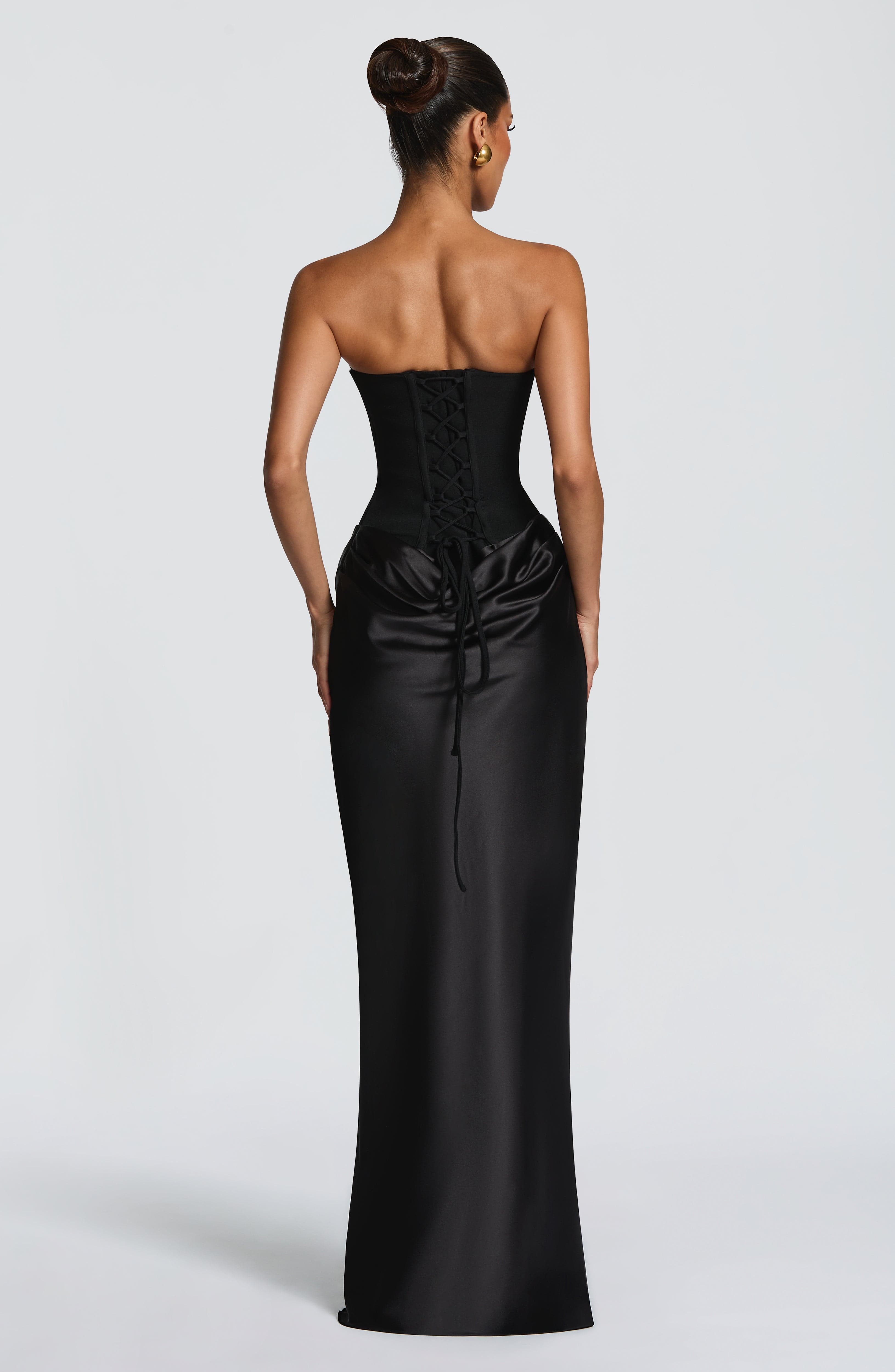Maxi Abito Nero con Bustino - Lavinia di Amora Moda, foto 2