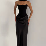 Maxi Abito Nero con Bustino - Lavinia di Amora Moda, foto 9