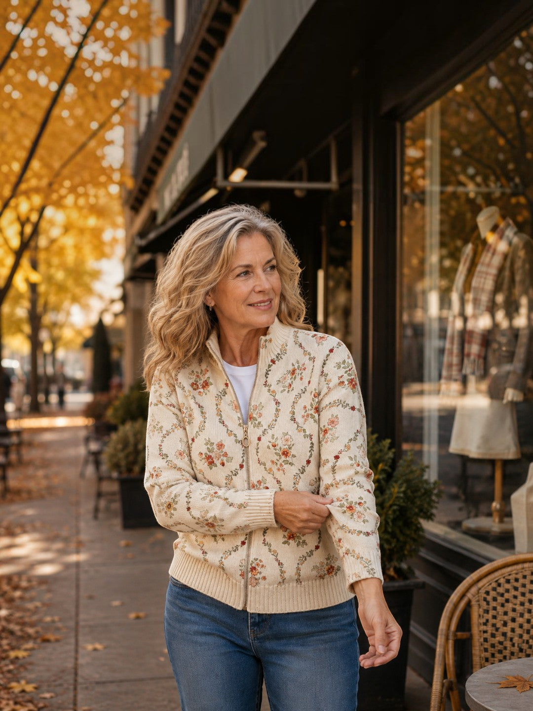 Cardigan con Delicate Trame Floreali - Eliana di Amora Moda, foto 3