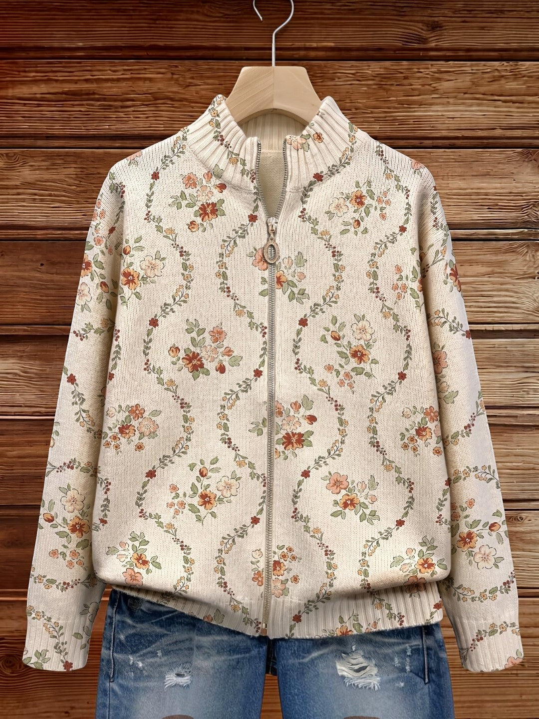 Cardigan con Delicate Trame Floreali - Eliana di Amora Moda, foto 4