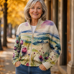 Cardigan con Motivo di Cardo e Paesaggio - Benedetta di Amora Moda, foto 2