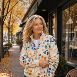 Cardigan con Motivo di Foglie Colorate - Fiamma di Amora Moda, foto 2