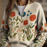 Cardigan con Motivo di Fiori Selvatici - Andrea di Amora Moda