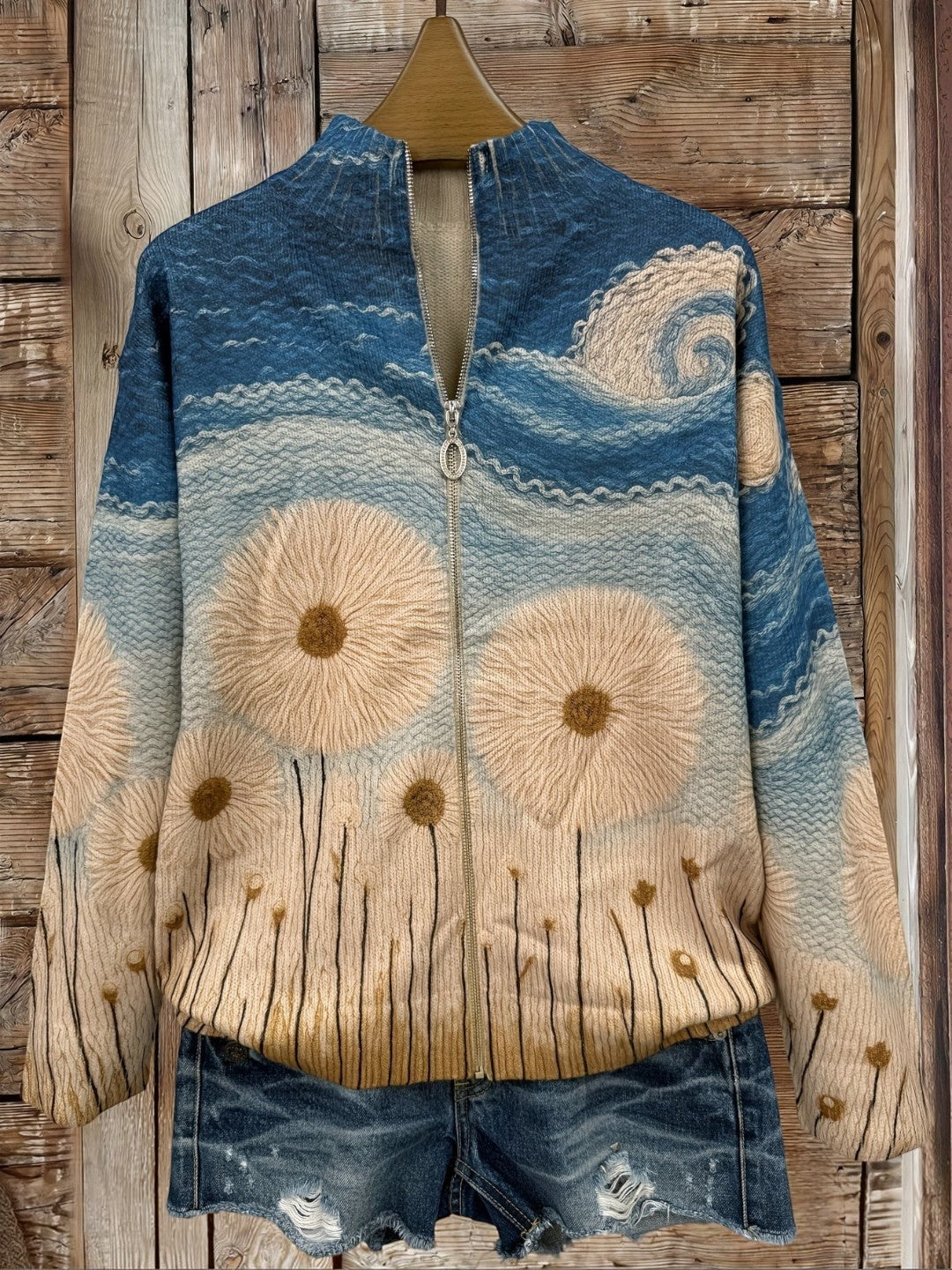 Cardigan con Motivo di Soffioni - Dalila di Amora Moda, foto 2