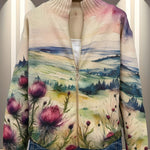 Cardigan con Motivo di Cardo e Paesaggio - Benedetta di Amora Moda, foto 4