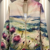 Cardigan con Motivo di Cardo e Paesaggio - Benedetta di Amora Moda, foto 4