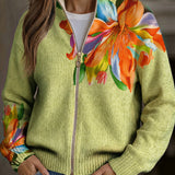 Cardigan con Motivo Floreale Colorato - Claudia di Amora Moda