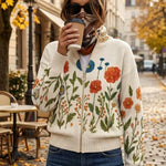Cardigan con Motivo di Fiori Selvatici - Andrea di Amora Moda, foto 2