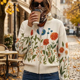 Cardigan con Motivo di Fiori Selvatici - Andrea di Amora Moda, foto 2
