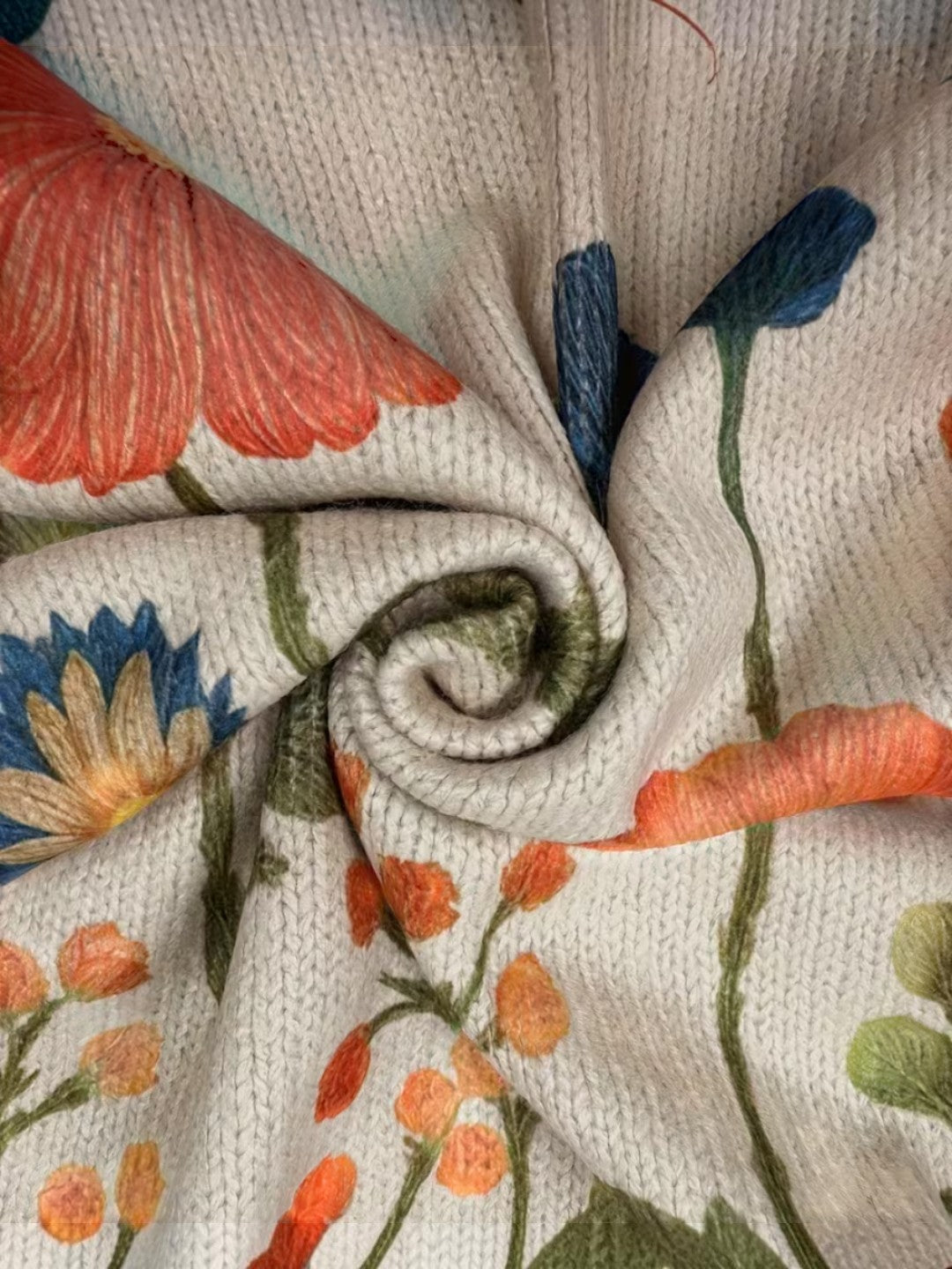 Cardigan con Motivo di Fiori Selvatici - Andrea di Amora Moda, foto 3
