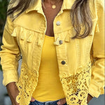 Giacca con Frange e Pizzo in giallo - Fiorella di Amora Moda