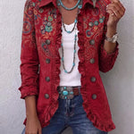 Giacca Bohémien Paisley con Volant in rosso - Serena di Amora Moda