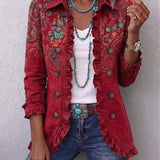 Giacca Bohémien Paisley con Volant in rosso - Serena di Amora Moda