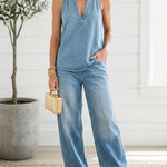 Completo Coordinato in Denim Lavato - Ambra di Amora Moda, foto 4
