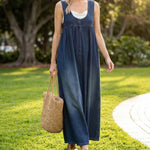Abito Lungo in Denim Lavato in Morbido Cotone - Carla di Amora Moda, foto 7
