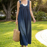 Abito Lungo in Denim Lavato in Morbido Cotone - Carla di Amora Moda, foto 7