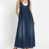 Abito Lungo in Denim Lavato in Morbido Cotone - Carla di Amora Moda, foto 2