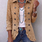 Giacca con Volant e Motivo Western in kaki - Clelia di Amora Moda