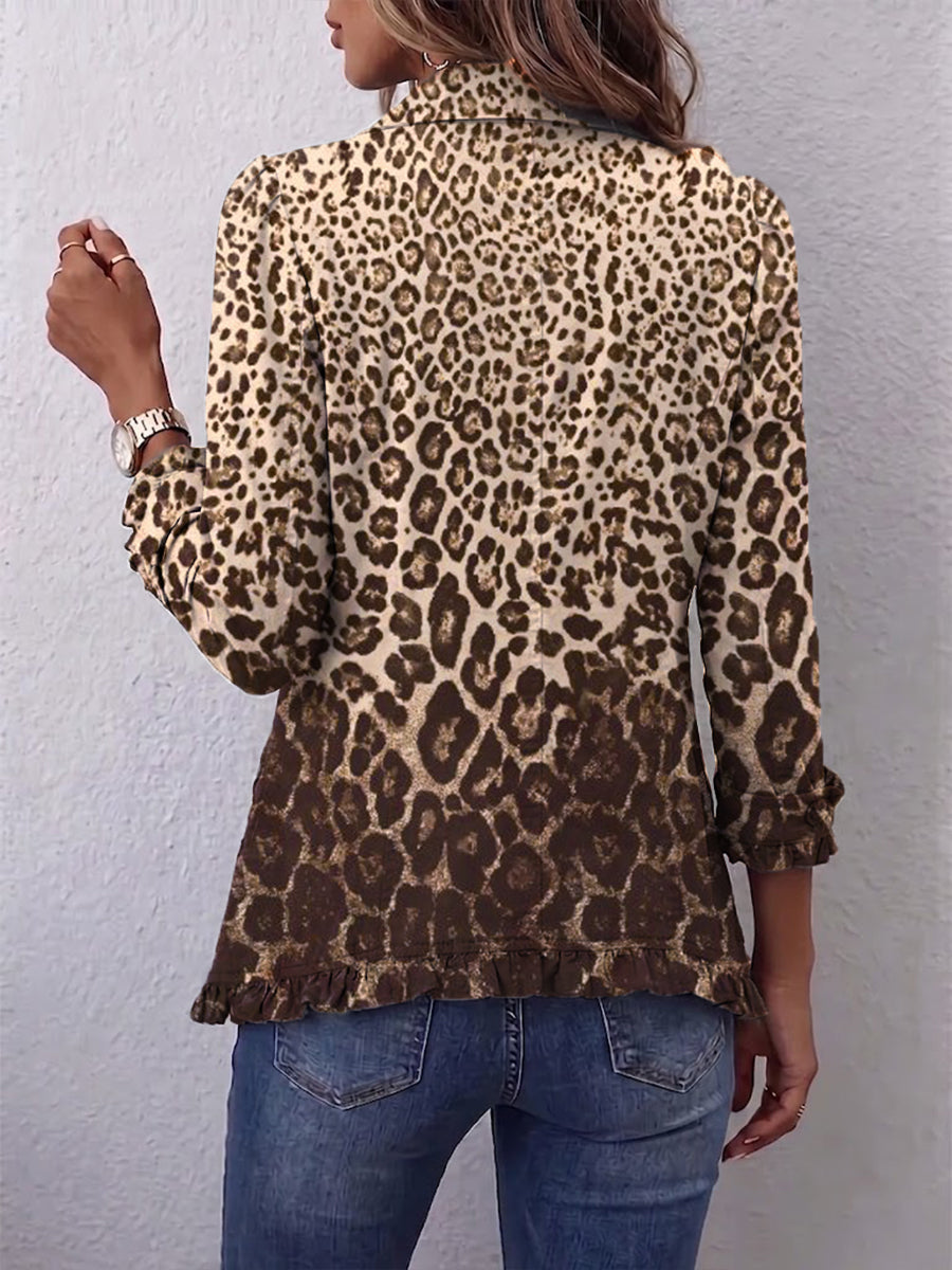 Giacca con Volant e Stampa Leopardata - Agnese di Amora Moda, foto 2