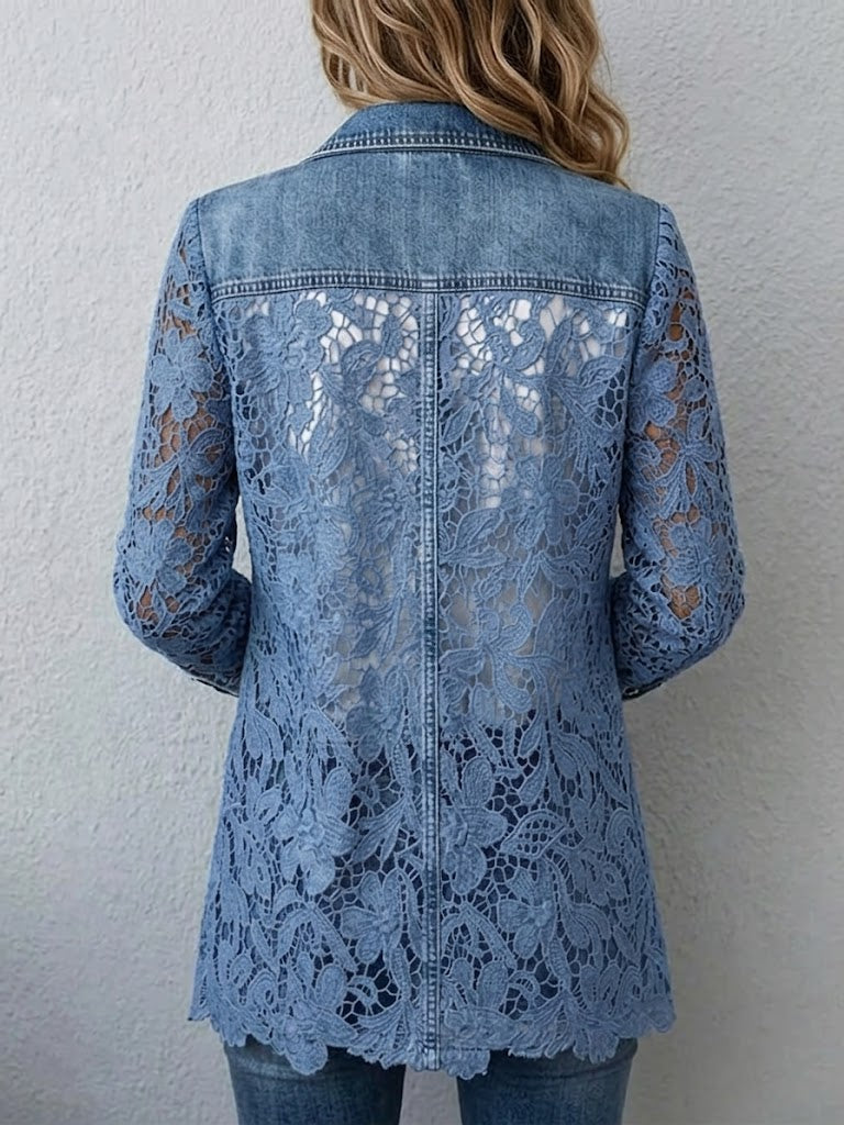 Blazer con Inserti in Pizzo Floreale - Ilaria di Amora Moda, foto 2